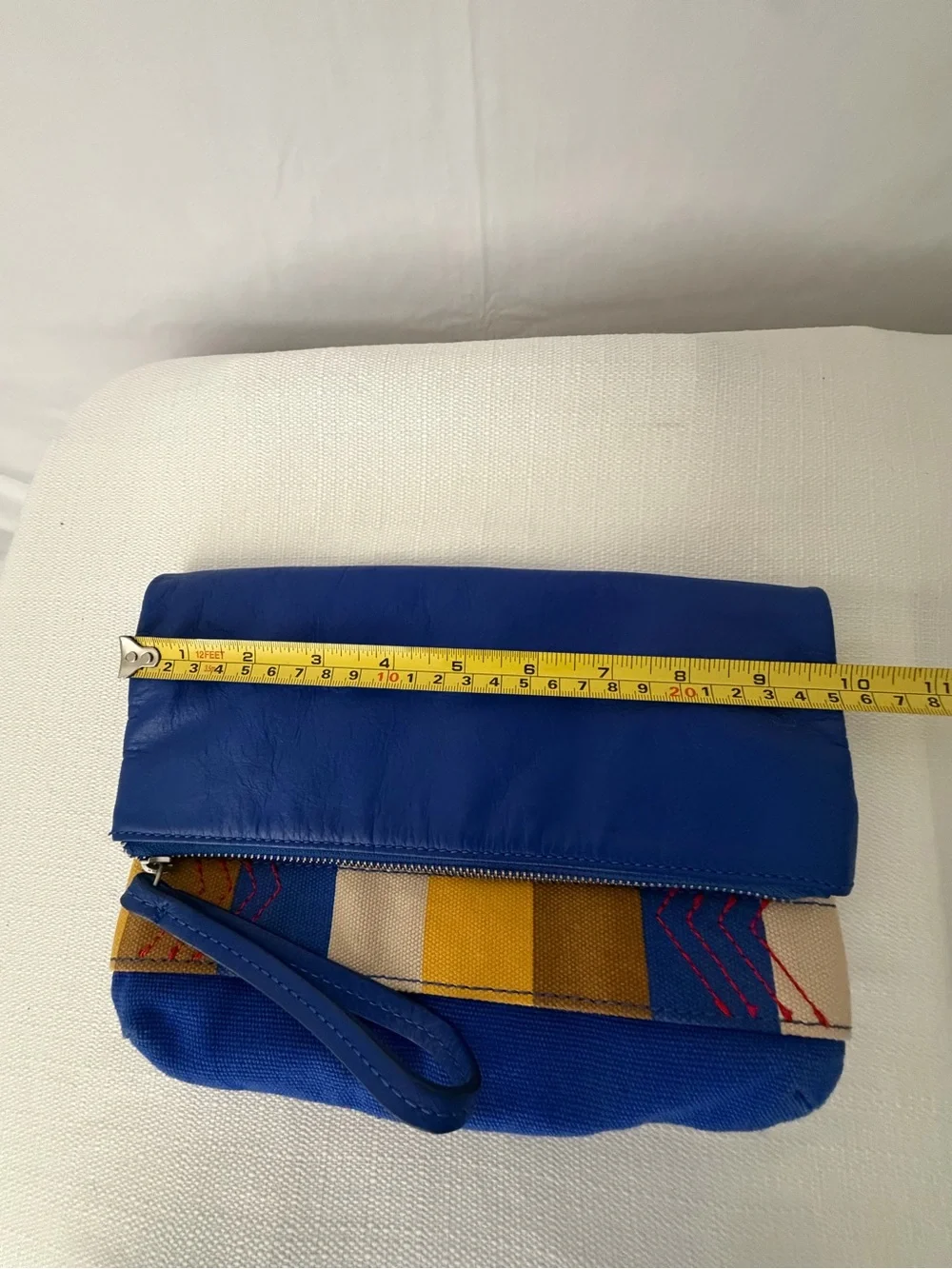 Nixon Tribu Clutch Blue Canvas Leather Wristlet Bag (F272)